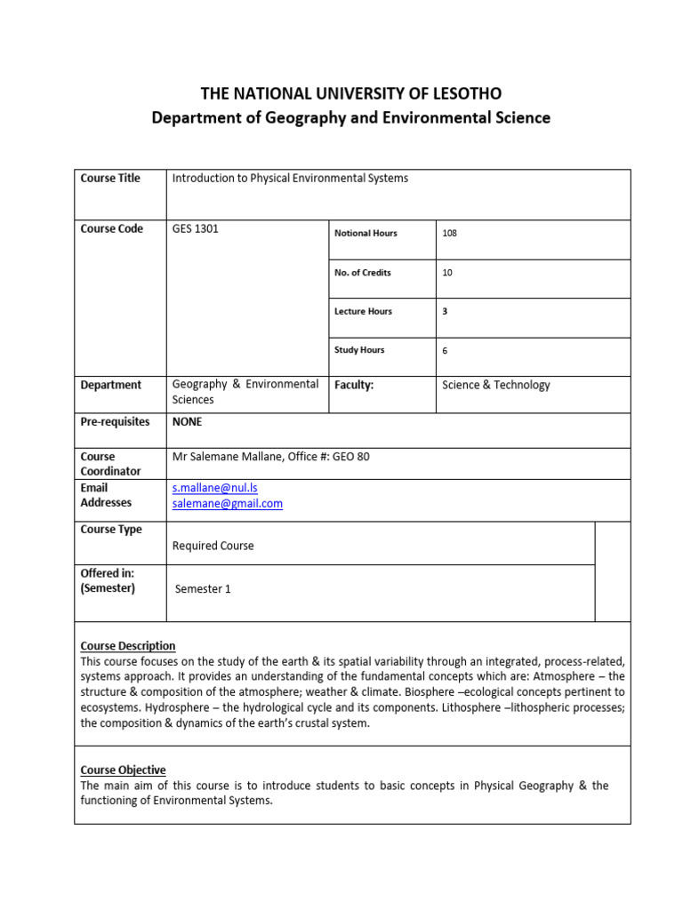 Introduction to Physical Environmental Systems | PDF | Earth Sciences ...