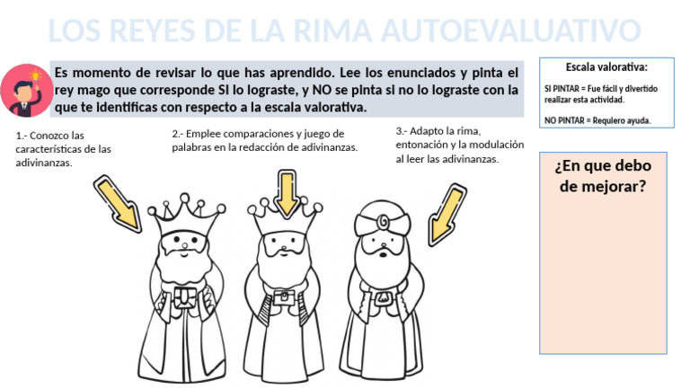 Los Reyes de La Rima Autoevaluativo | PDF