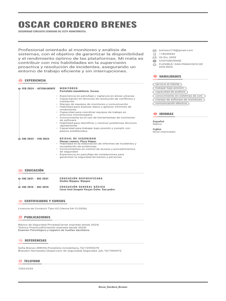 CV Oscar | PDF | Informática
