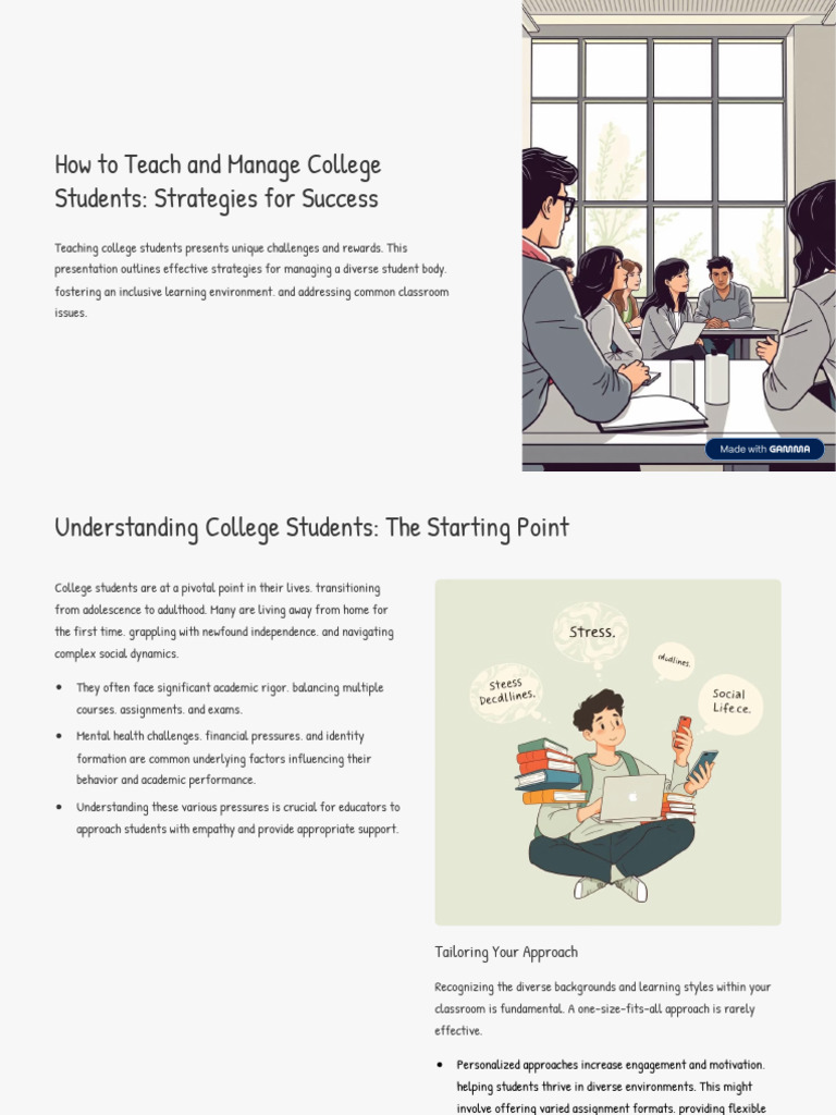 Strategies for Managing College Students | PDF | Learning | Classroom ...