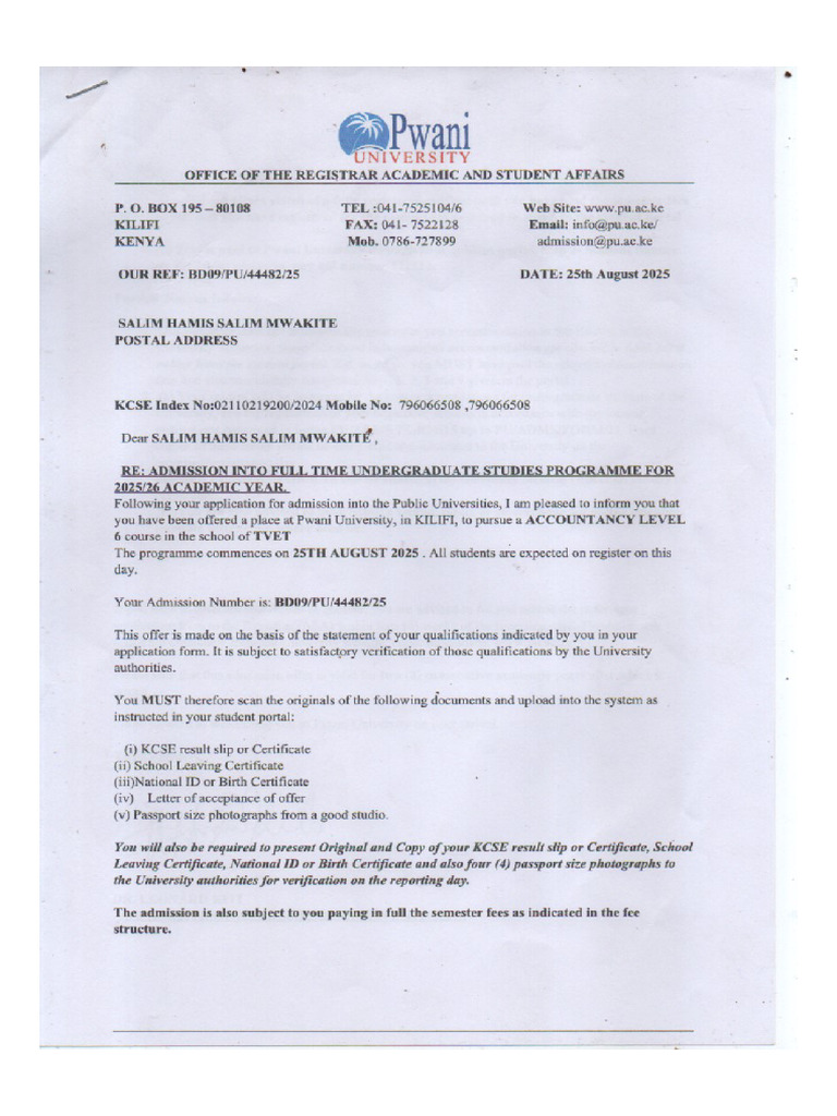 Admission | PDF