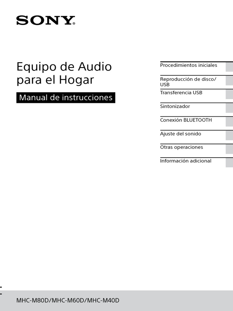Manual de Audio para Hogar MHC-M80D/M60D/M40D | PDF | Disco compacto ...