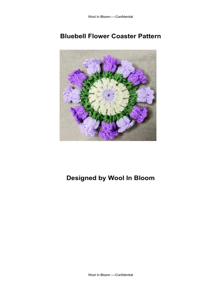 Bluebell Flower Coaster Pattern | PDF | Crochet | Yarn
