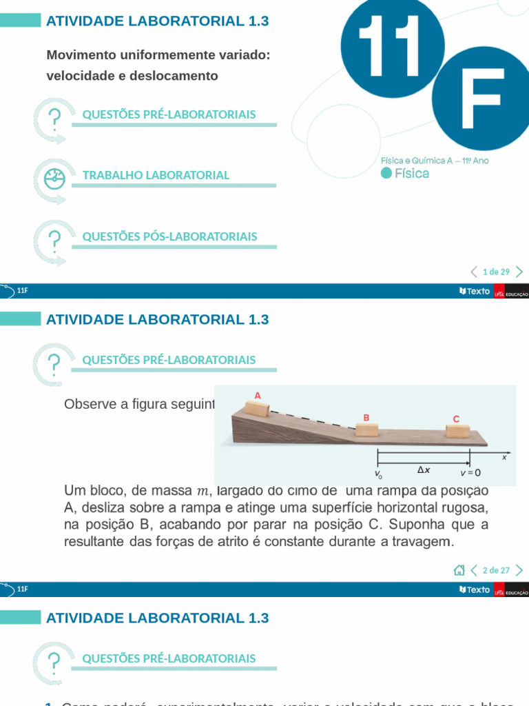 Movimento Uniformemente Variado em Experimentos | PDF | Força | Atrito