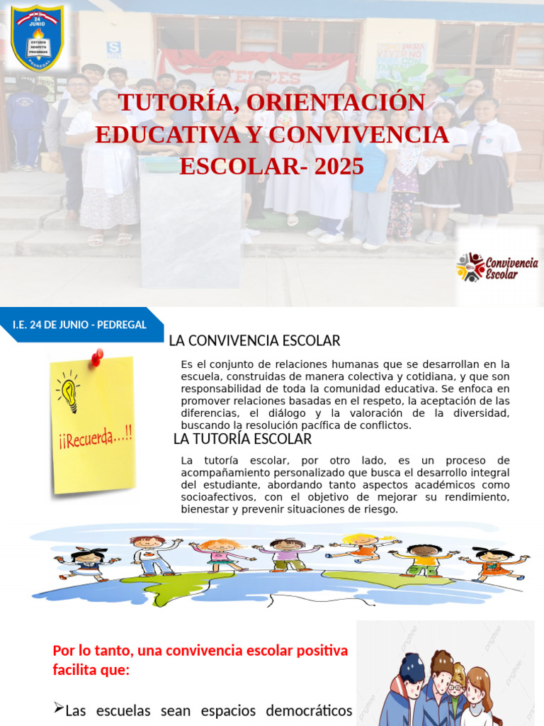 Tutoría y Convivencia Escolar 2025 | PDF | Adultos | Aprendizaje
