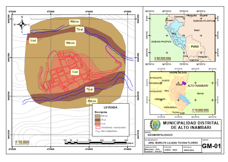 Mapa Geomorfológico Alto Inambari | PDF | América del Sur