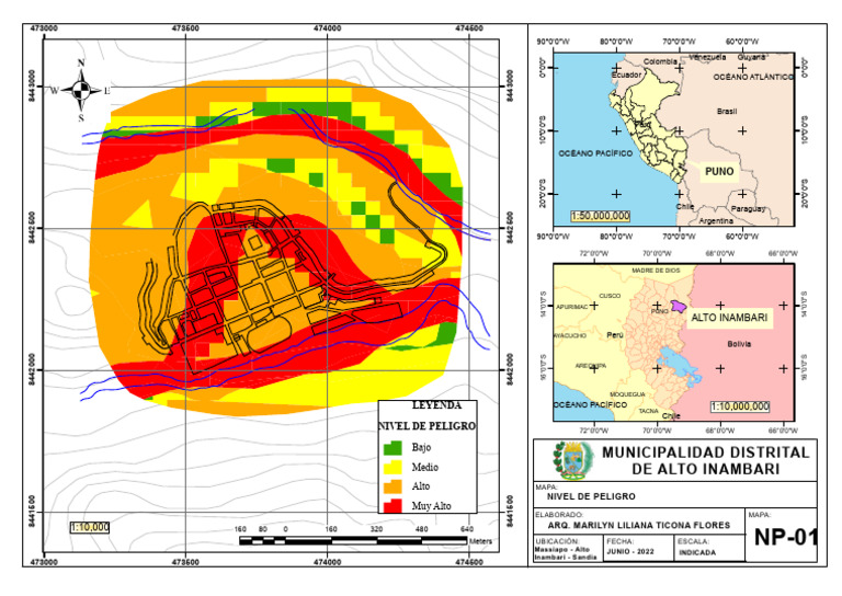Mapa de Peligro en Alto Inambari | PDF | América del Sur