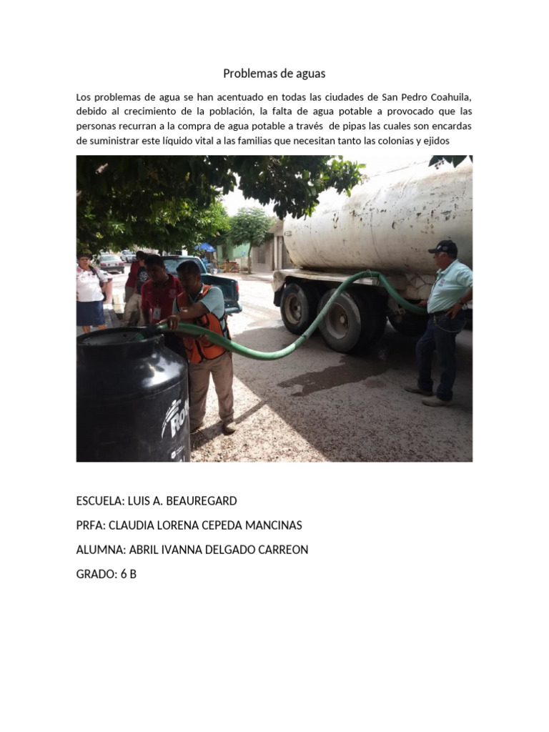 Problemas de Agua en San Pedro Coahuila | PDF