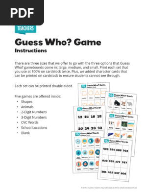Printable Guess Who Game Templates For The Classroom 600x314