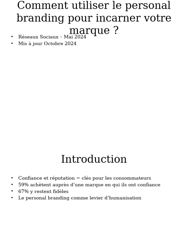 Personal Branding : Incarner votre Marque | PDF | Communication humaine