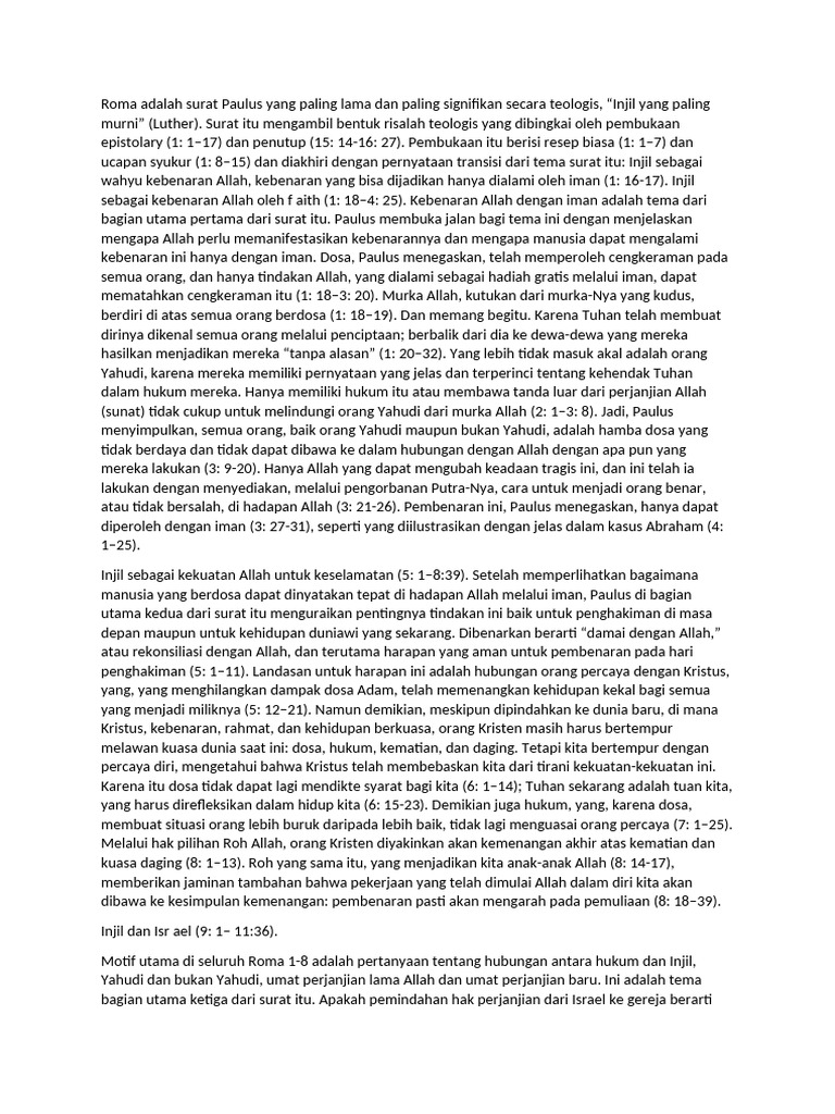 Teologi Injil dalam Surat Roma Paulus | PDF