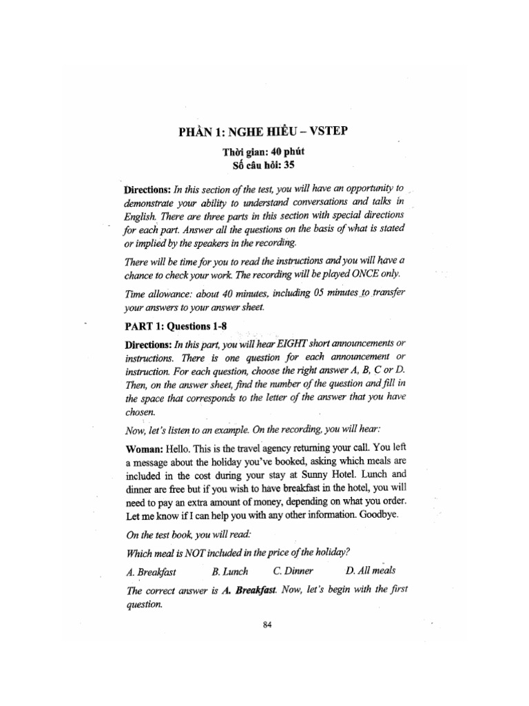 Vstep Collection-Test 4 | PDF