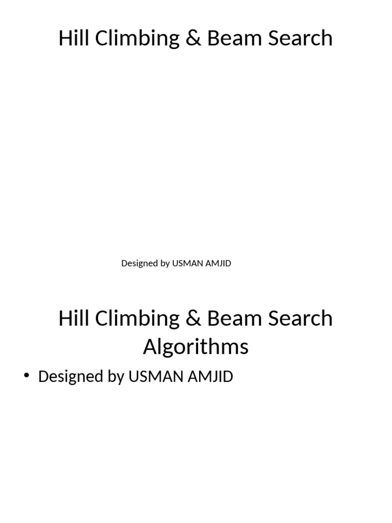Hill Climbing and Beam Search Algorithms | PDF | Computer Programming ...