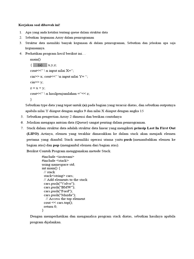 Struktur Data: Queue dan Stack | PDF