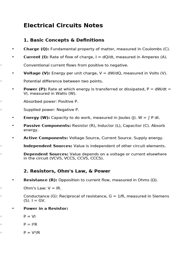 Electric Circuits Class Notes | PDF | Electrical Network | Damping