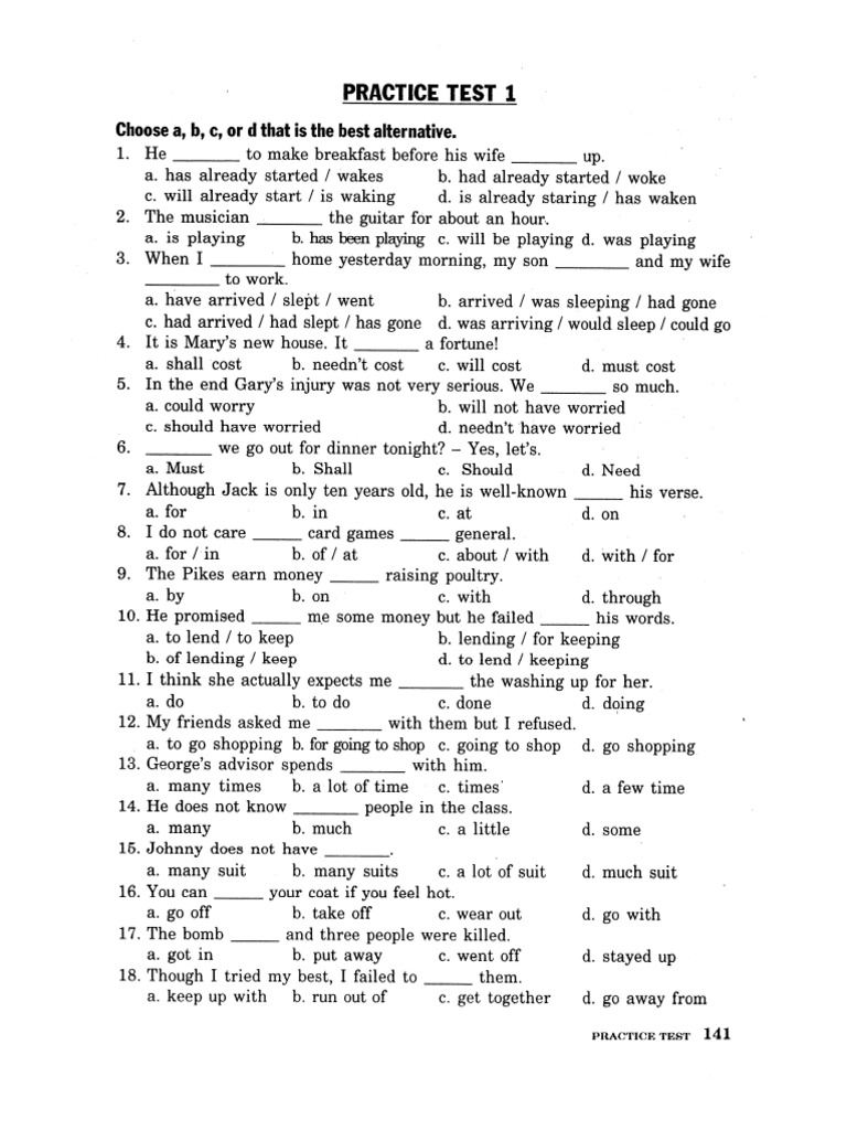 12 Grammar Practice Tests | PDF