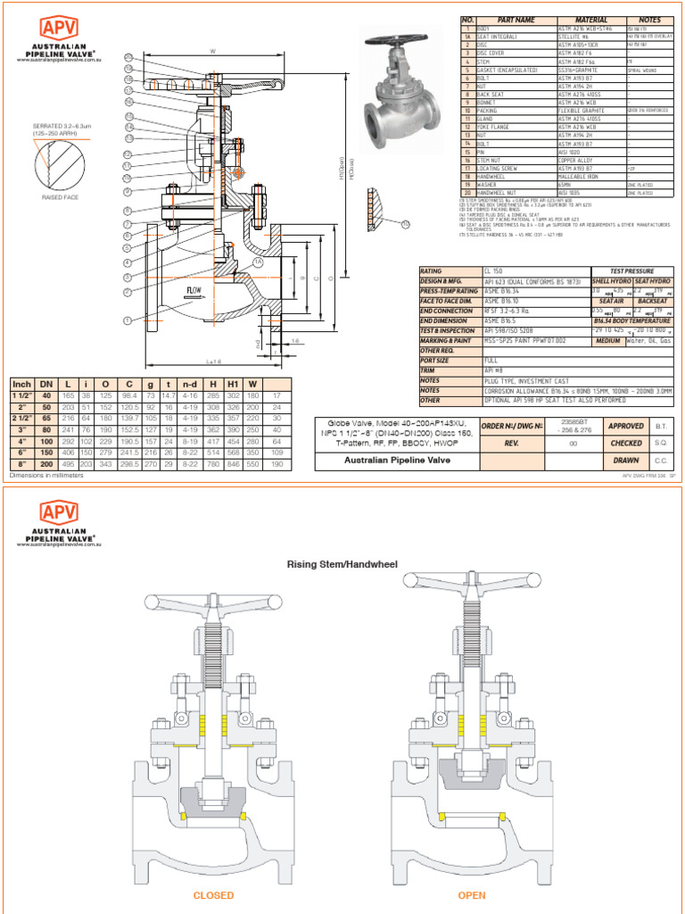 Globe Valve Specifications and Details | PDF | Mechanical Engineering