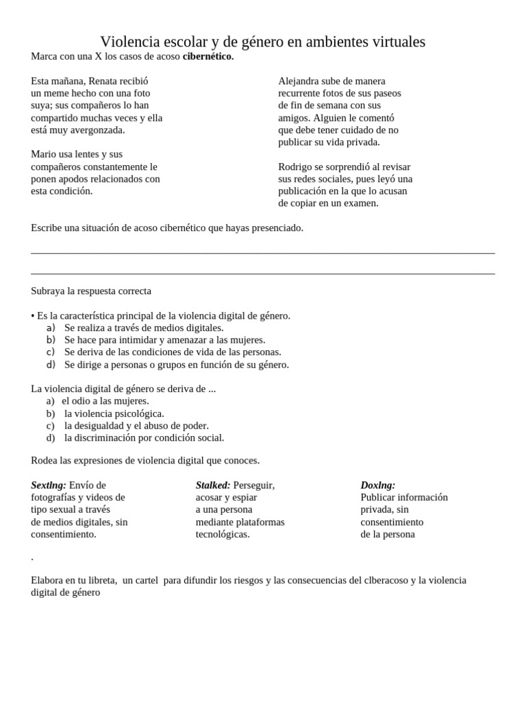 Violencia escolar y ciberacoso en línea | PDF | Violencia | Acoso ...