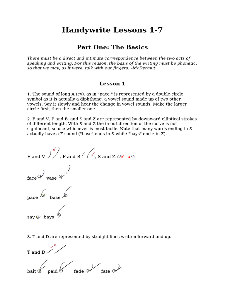 Handywrite Lessons Overview | PDF | Linguistics | Phonetics