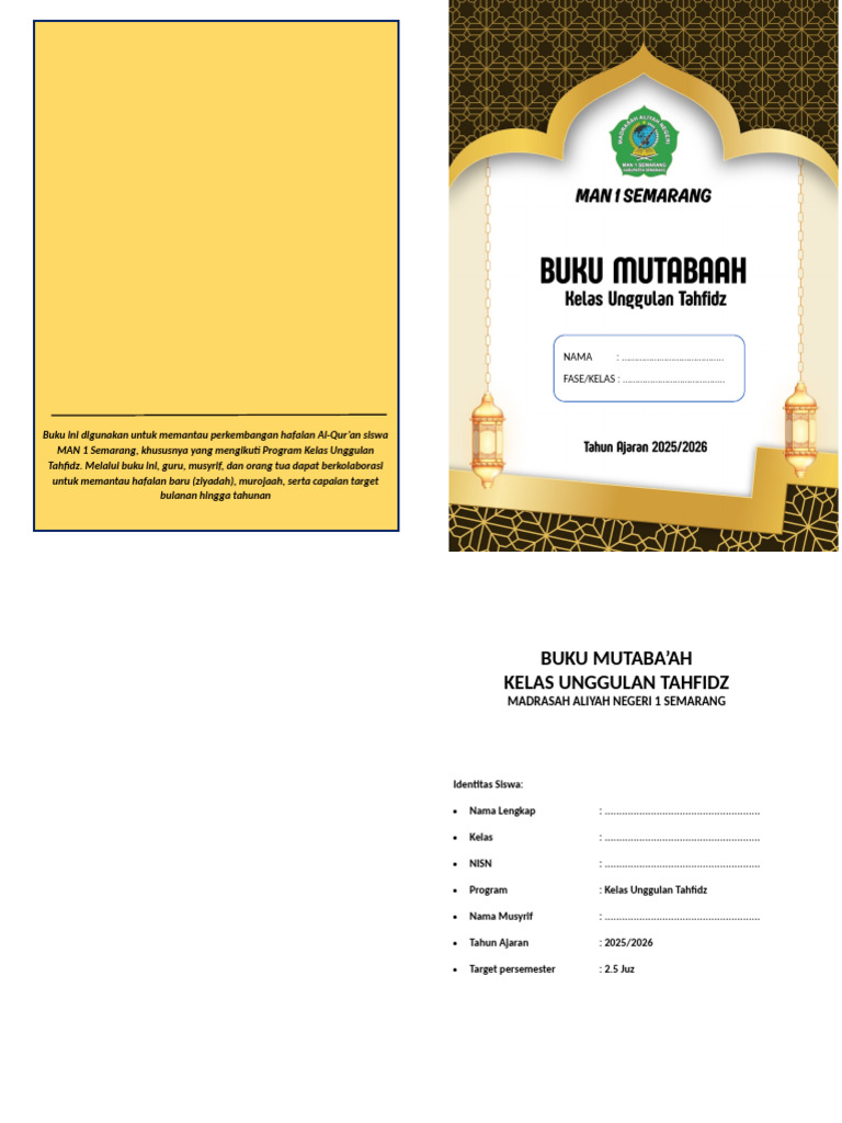 Buku Mutaba'ah Hafalan Tahfidz Siswa | PDF