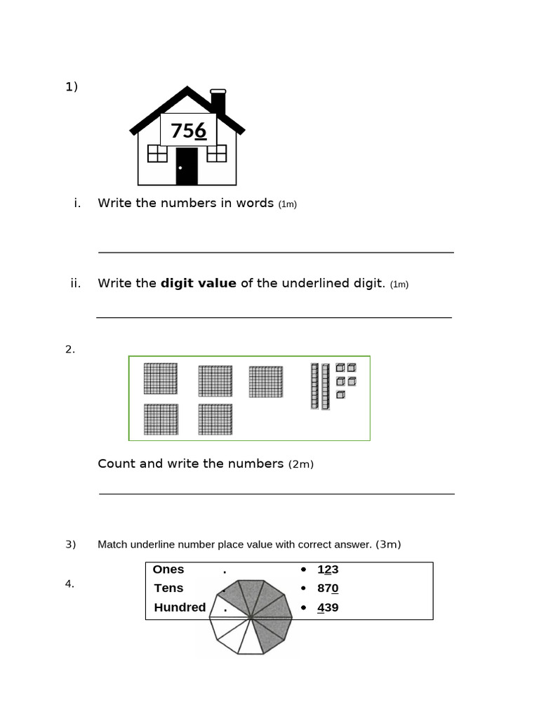 Math Exercises for Primary Students | PDF | Number Theory | Numbers