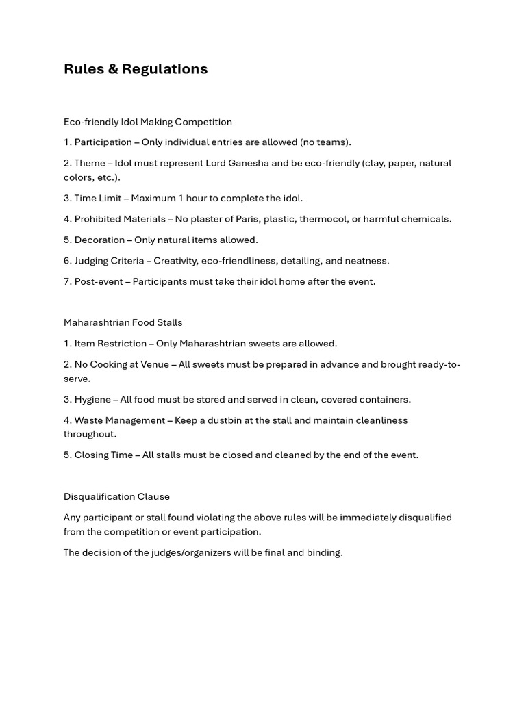 Rules and Regulations | PDF