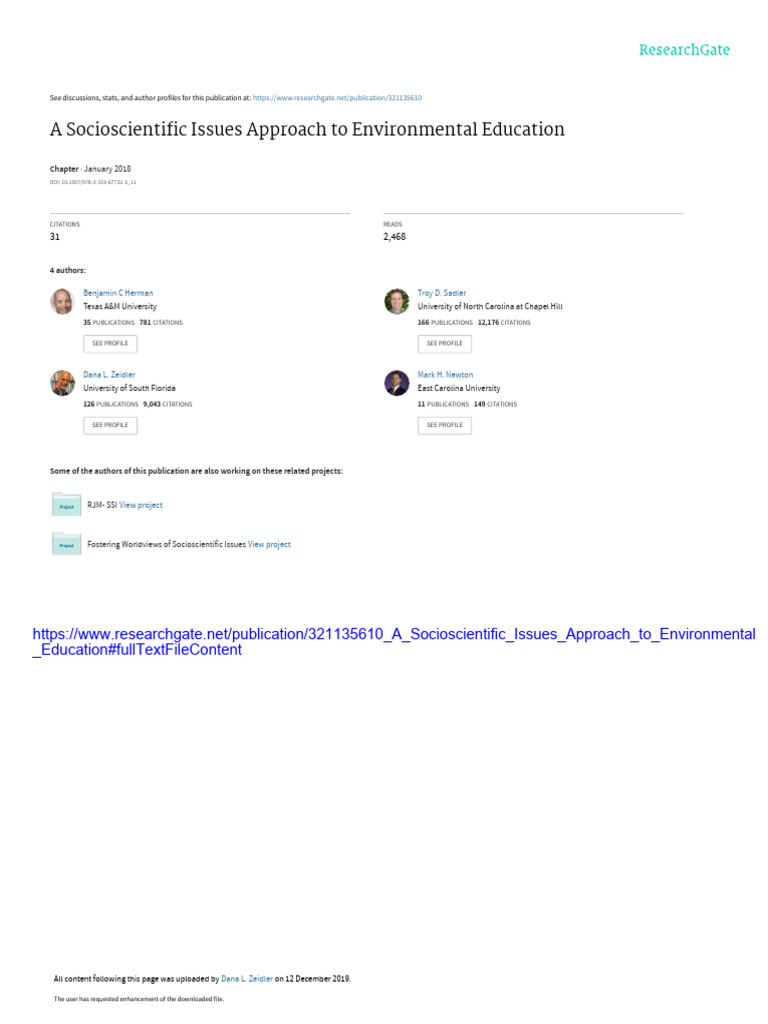 Socioscientific Issues in Environmental Education | PDF | Learning ...