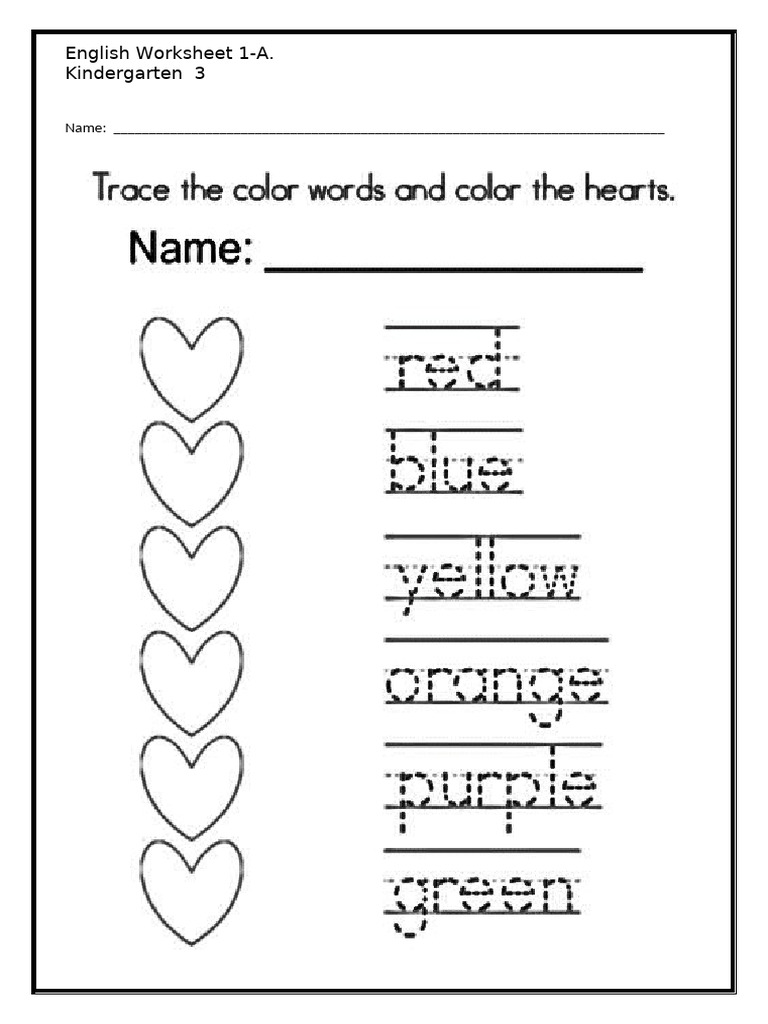 English Worksheet 7 Colors | PDF