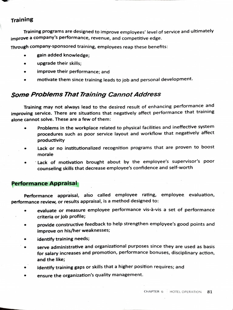 Employee Training and Appraisal Insights | PDF | Cost Of Living ...