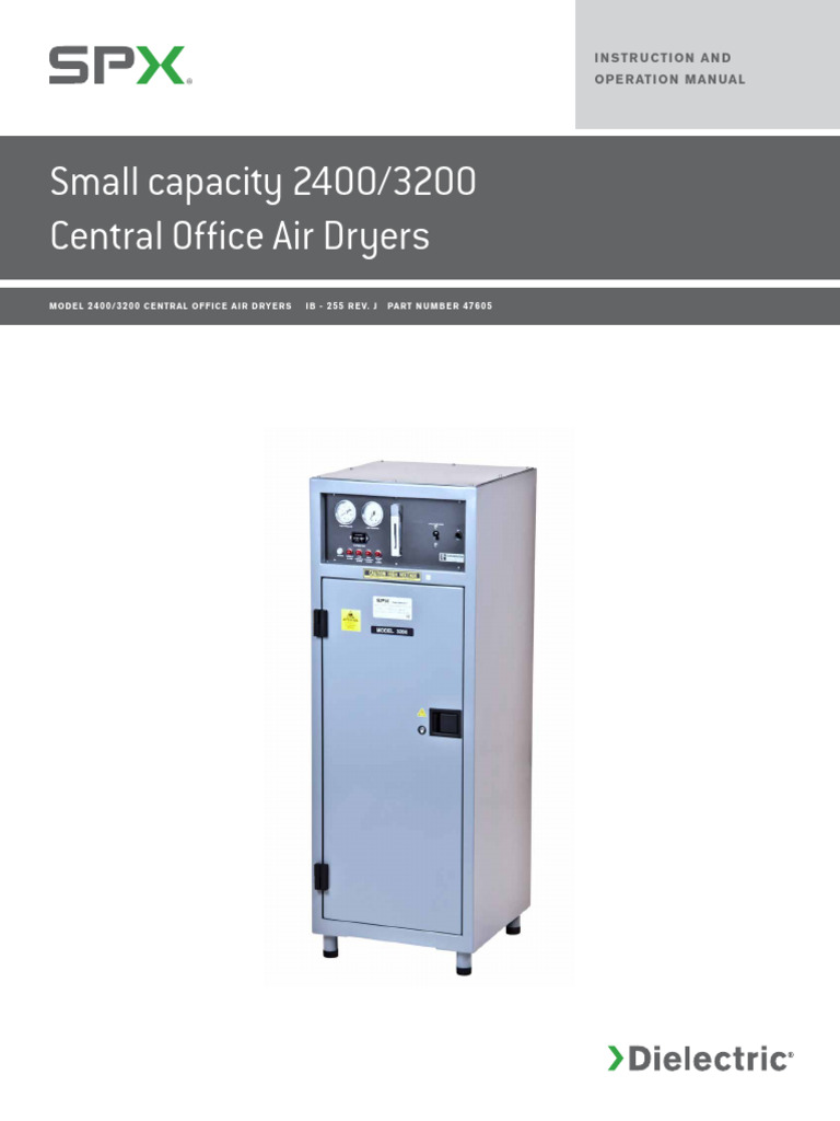 2400/3200 Central Office Air Dryers Manual | PDF | Valve | Clothes Dryer