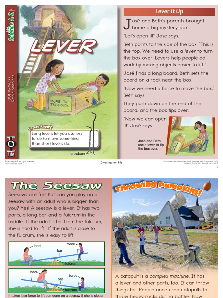 Doing Work K-2 Simple Machines Ifile Lever | PDF | Lever | Kinematics