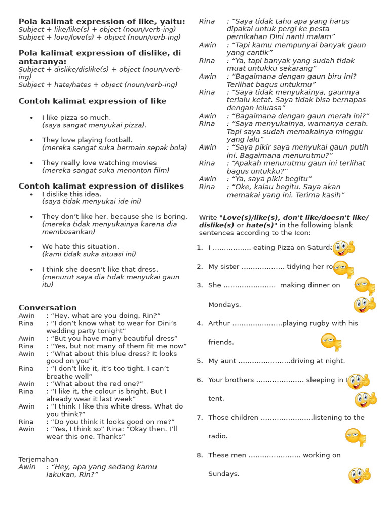 LK Like Dan Dislike | PDF | Linguistics