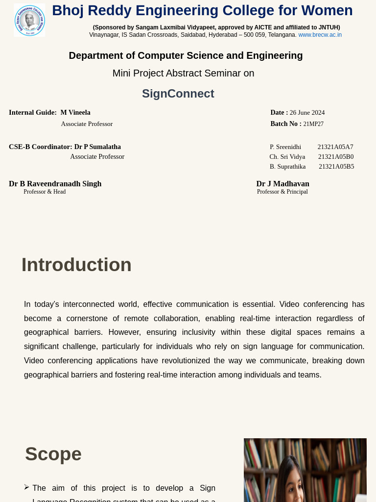 Mini Project Sign To Connect Abstract Seminar | PDF | Operating System ...