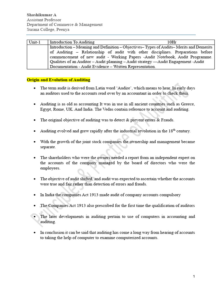 Introduction to Auditing Concepts | PDF | Audit | Internal Control