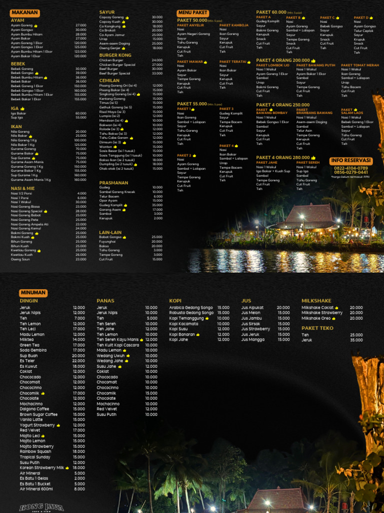 Menu Kong Java (250317) | PDF