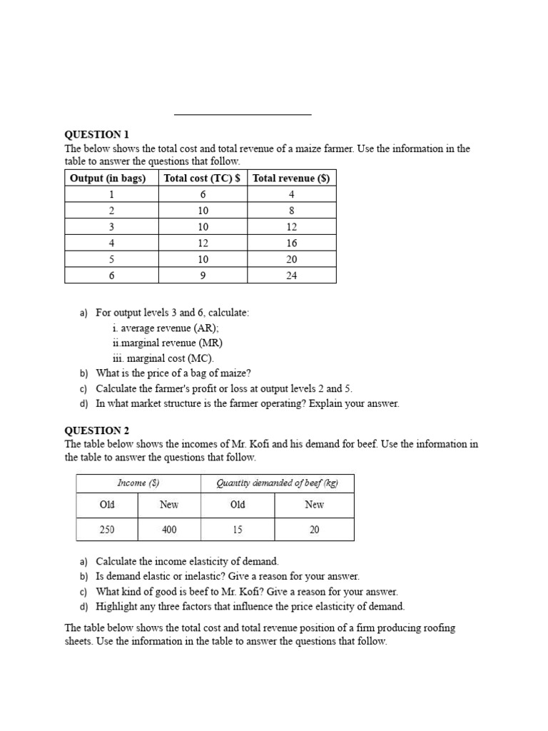 Economics Test Questions and Answers | PDF | Demand | Price Elasticity ...