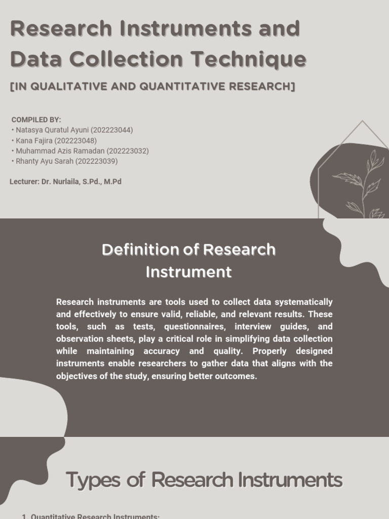 Research Instruments and Data Collection Technique | PDF | Qualitative ...
