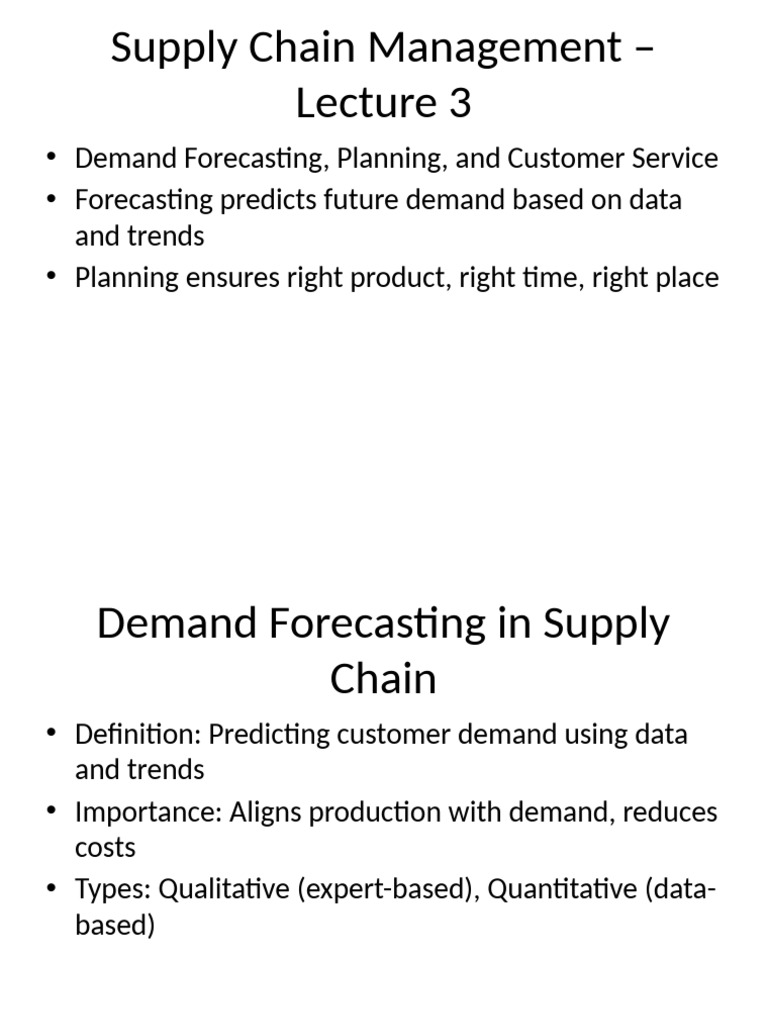 Demand Forecasting in Supply Chain Management | PDF