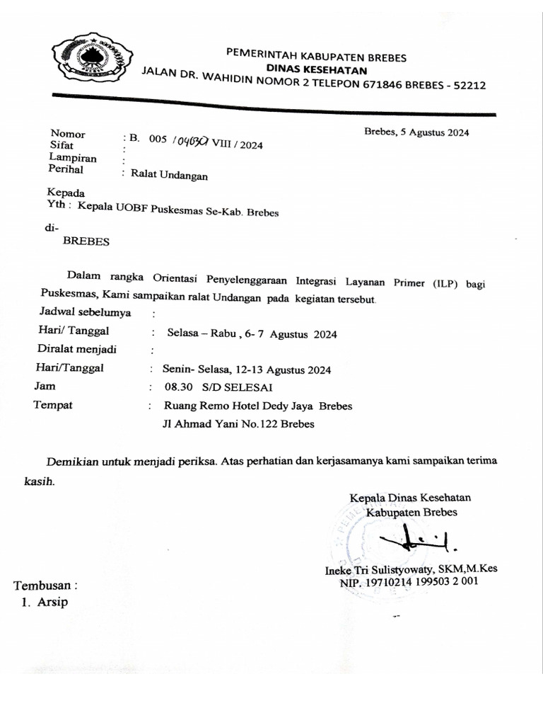 Surat Ralat Tgl12-13 Agust | PDF