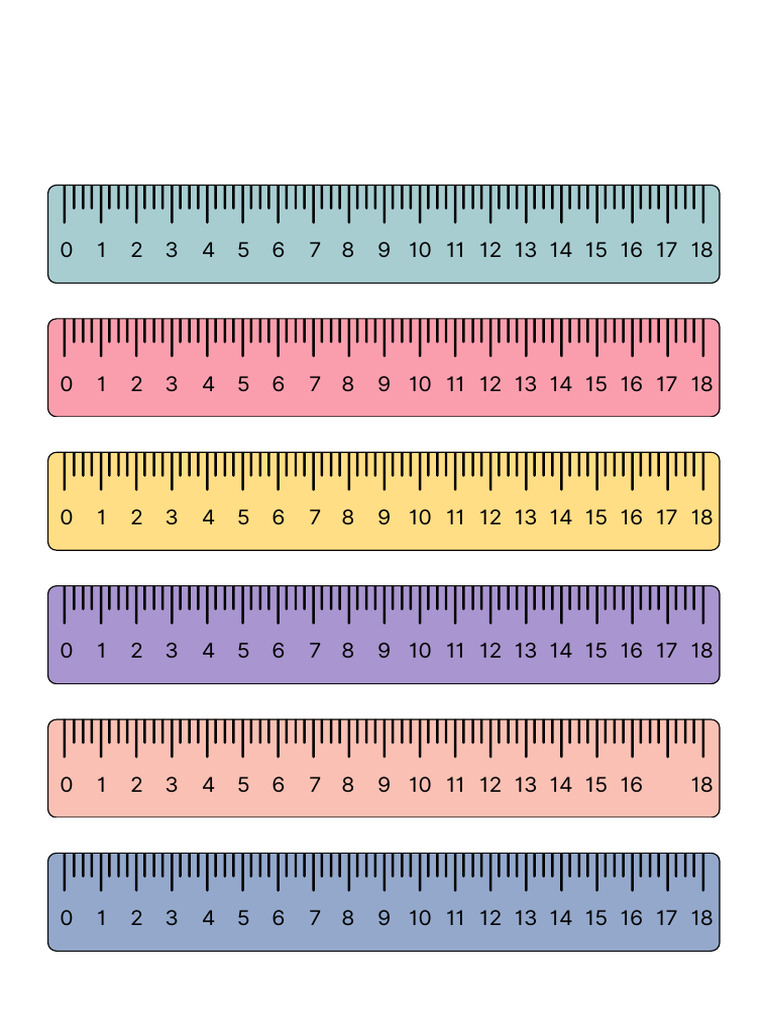 Colorful Measurement Rulers Mathematics Worksheet PDF | PDF