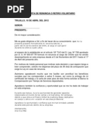 Carta renuncia voluntaria