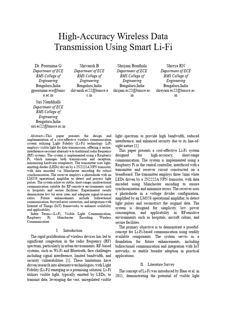 High-Accuracy Li-Fi System Design | PDF | Light Emitting Diode ...