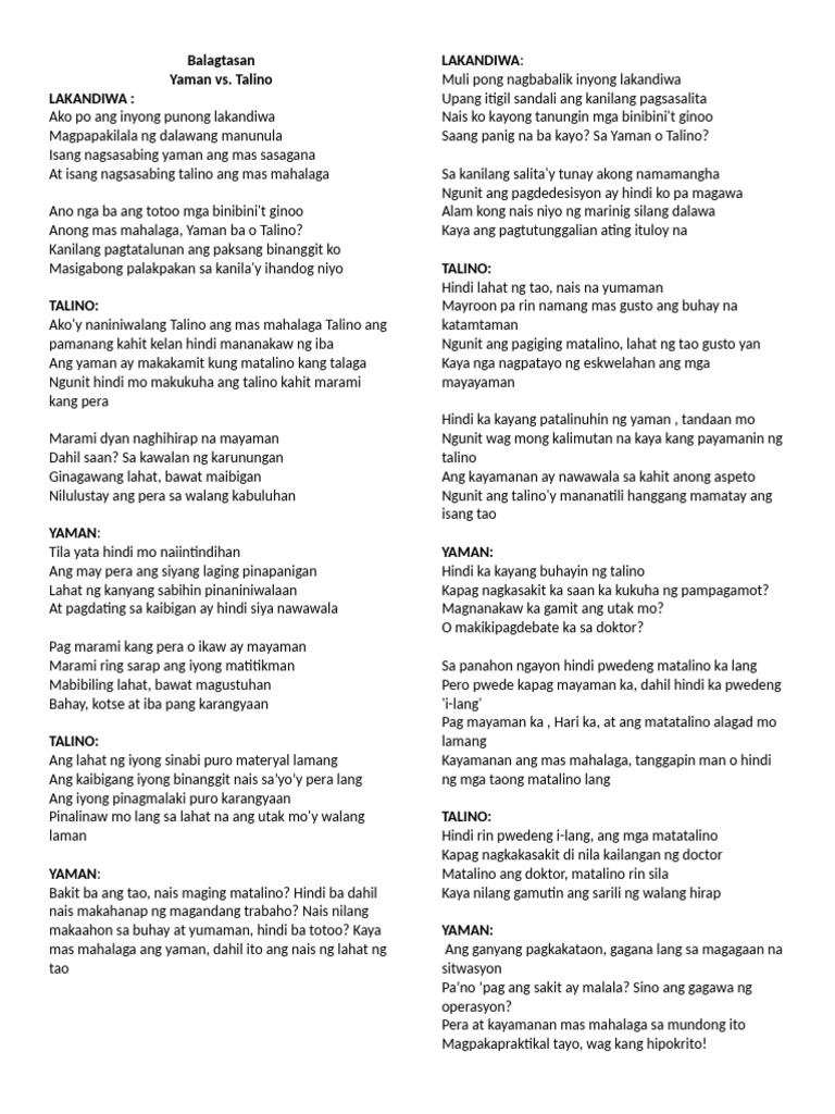 Balagtasan | PDF