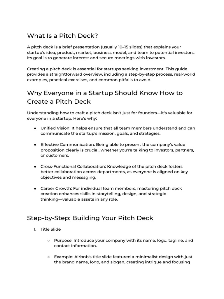 Effective Pitch Deck Strategies | PDF | Startup Company | Small ...