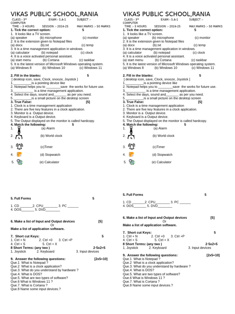 3rd Computer 2024-25 | PDF | Control Key | Text File