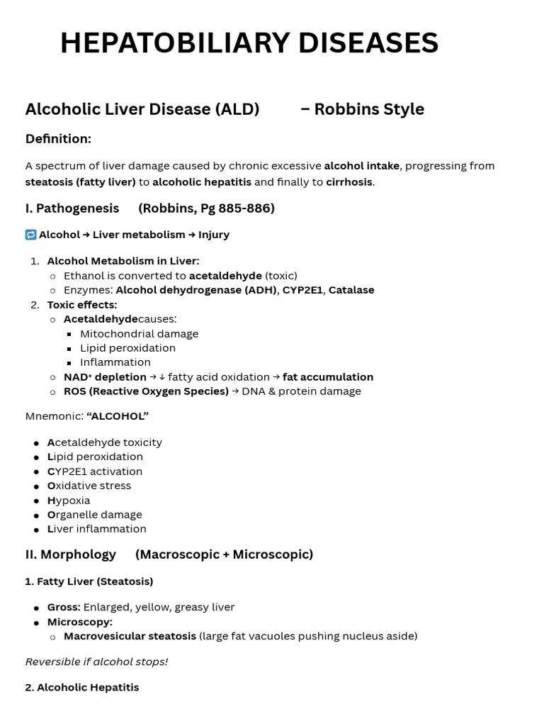 Alcoholic Liver Disease Overview | PDF | Cirrhosis | Liver