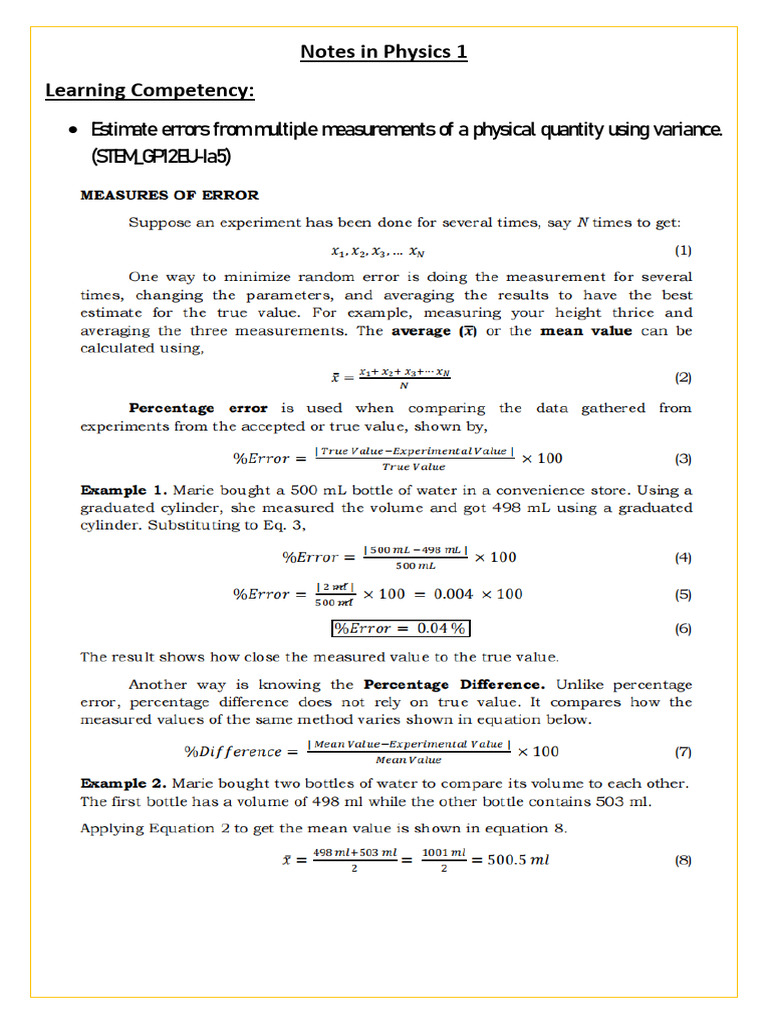Understanding Measurement Errors in Physics | PDF | Observational Error ...