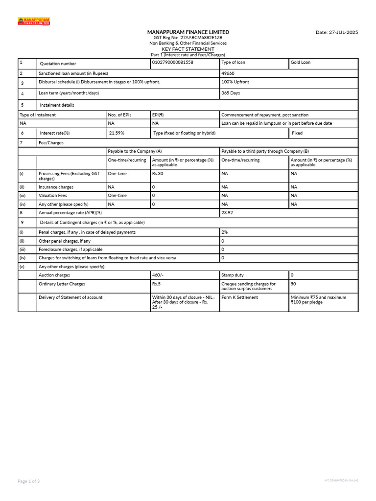 Understanding Repledge in Gold Loans | PDF | Loans | Annual Percentage Rate