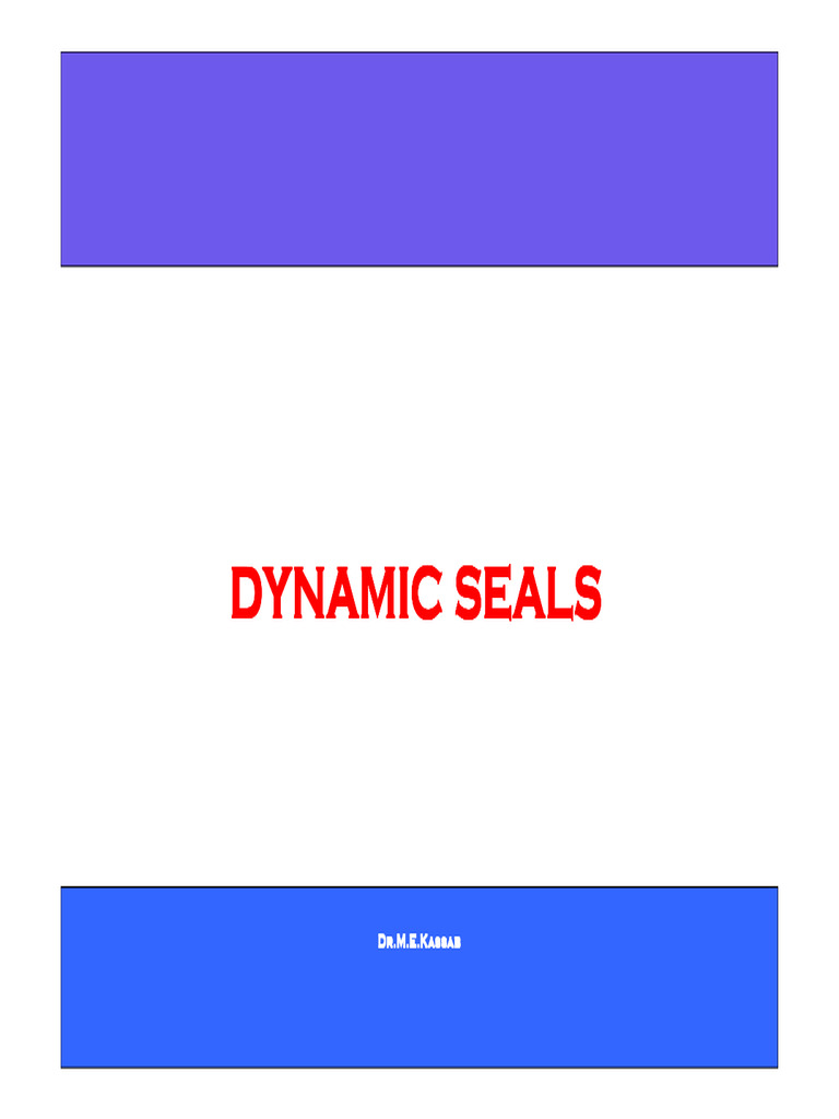 Dynamic Seals in High Pressure Systems | PDF | Pump | Applied And ...