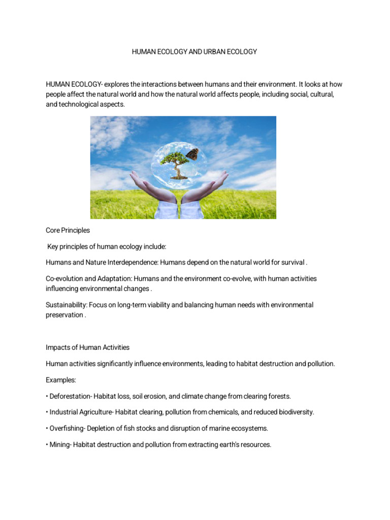 Human and Urban Ecology Insights | PDF